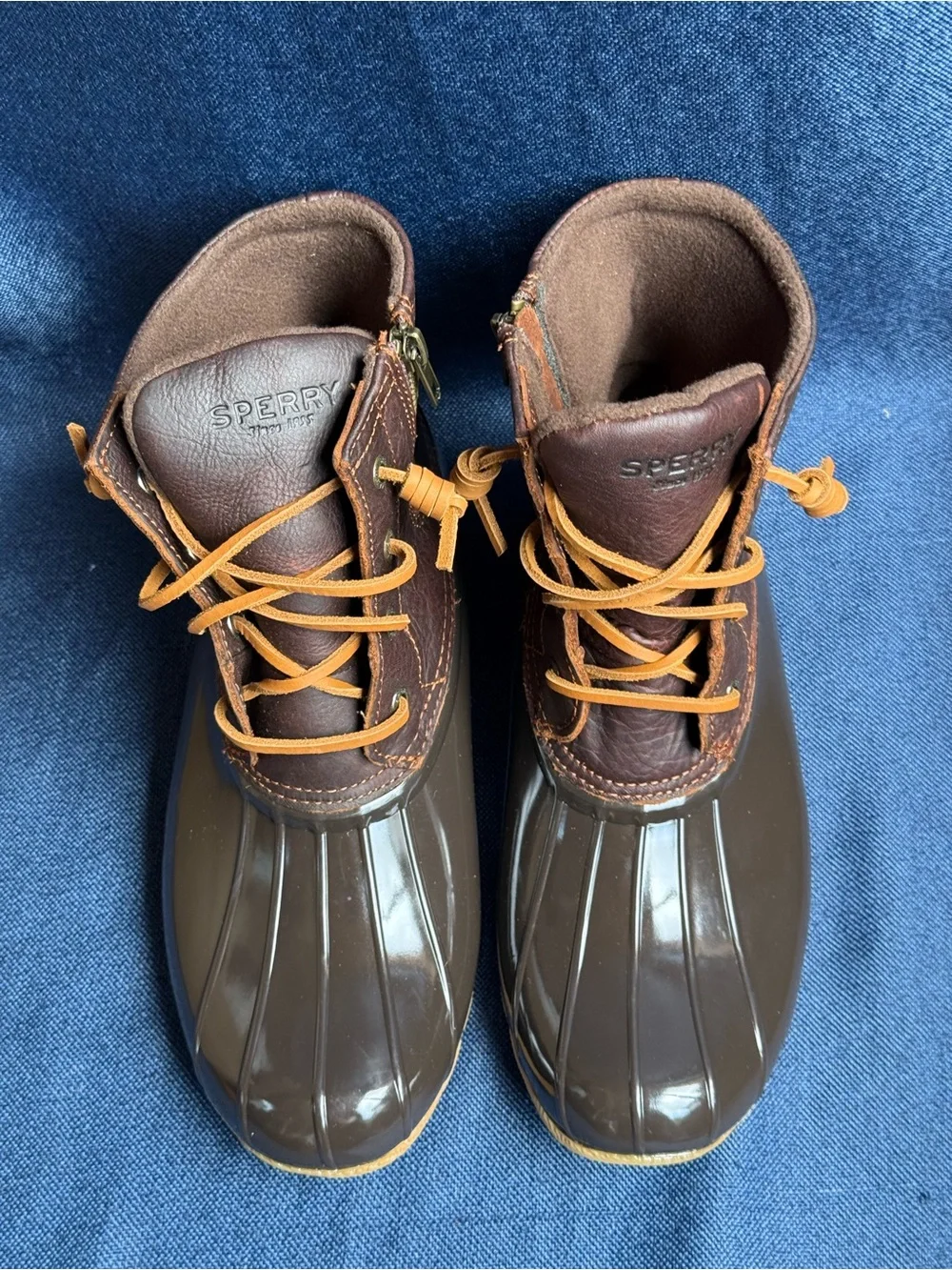 NWOT 2019 Sperry Saltwater Waterproof Rubber Leather Duck Boots Women's Size 9M